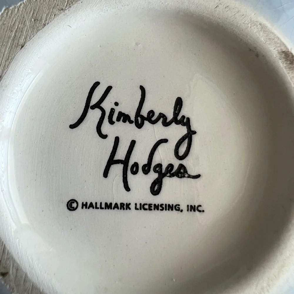 Kimberly Hodges Hallmark Floral Ceramic Vase with Blue‎ and Green Accents Spring
